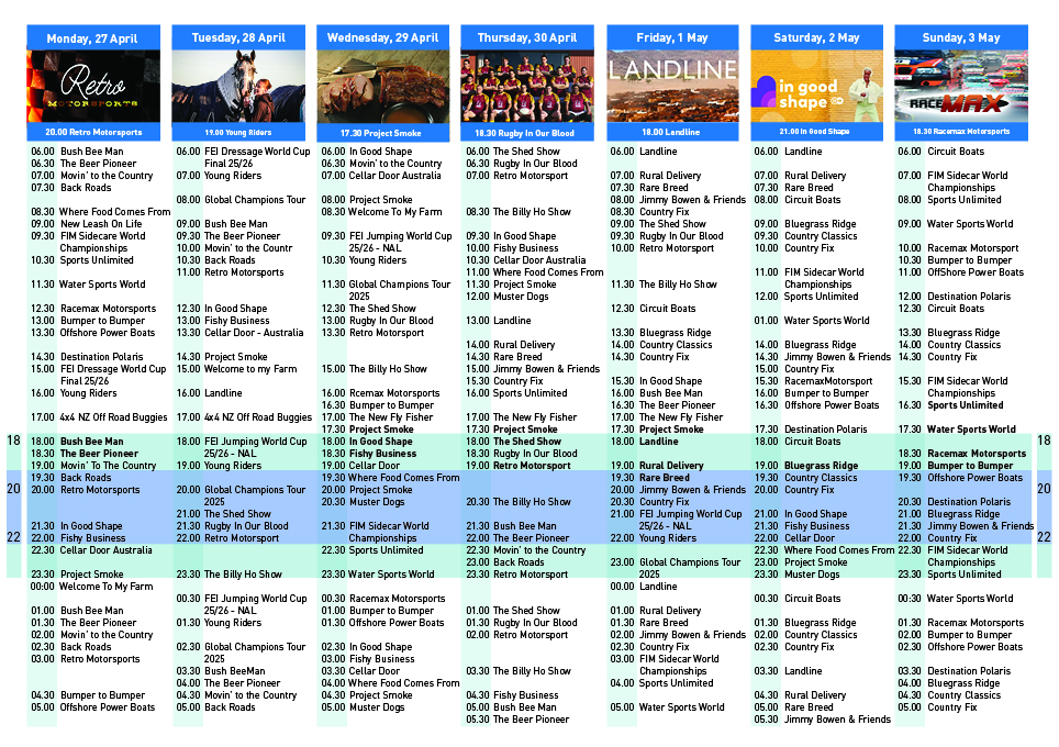 Programme Guide April 20265